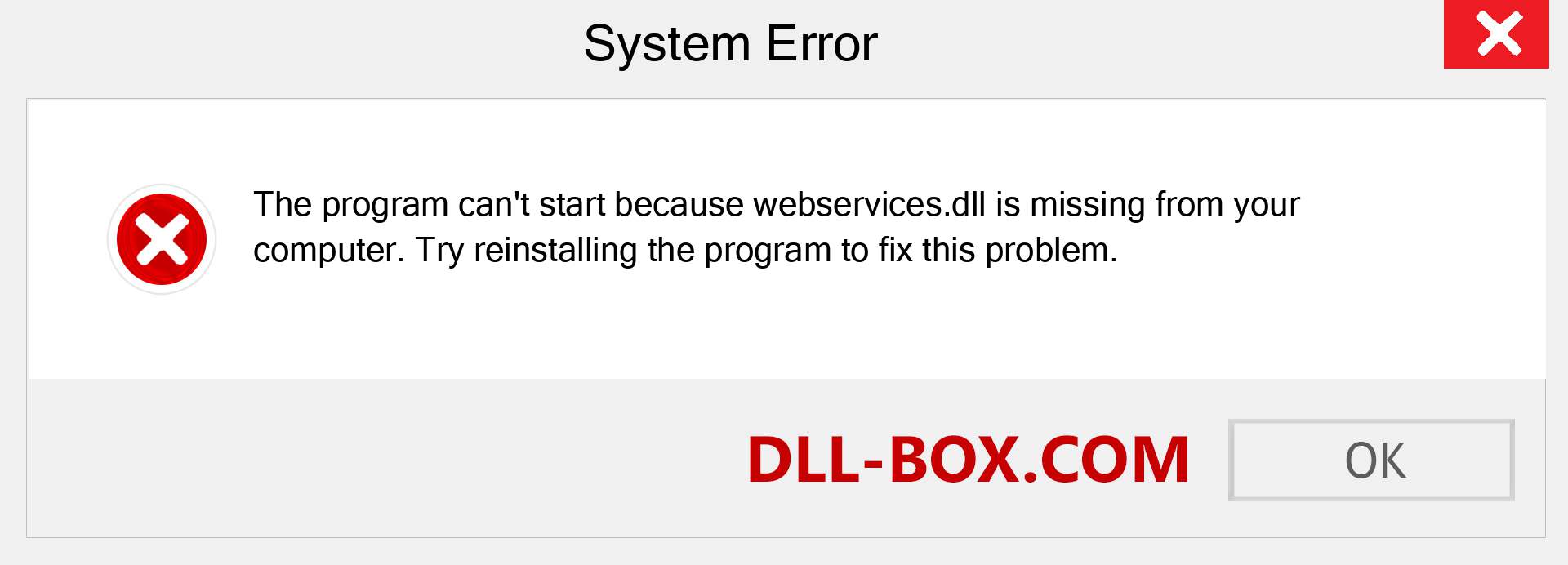  webservices.dll file is missing?. Download for Windows 7, 8, 10 - Fix  webservices dll Missing Error on Windows, photos, images